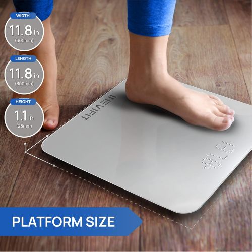  INEVIFIT Bathroom Scale, Highly Accurate Digital Bathroom Body Scale, Measures Weight for Multiple Users. Includes a 5-Year Warranty