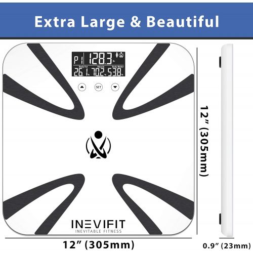  INEVIFIT Body-Analyzer Scale, Highly Accurate Digital Bathroom Body Composition Analyzer, Measures Weight, Body Fat, Water, Muscle, BMI, Visceral Levels & Bone Mass for 10 Users. 5