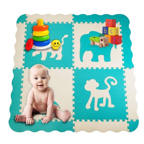  Visit the INEX Life Store Baby Play Mat - Large Foam Interlocking Floor Tiles, Extra Thick (0.70) | Non-Toxic, Waterproof, Crawling, Tummy Time Mat, Fence Edge | Childrens Playroom & Nursery | Infant, Toddl