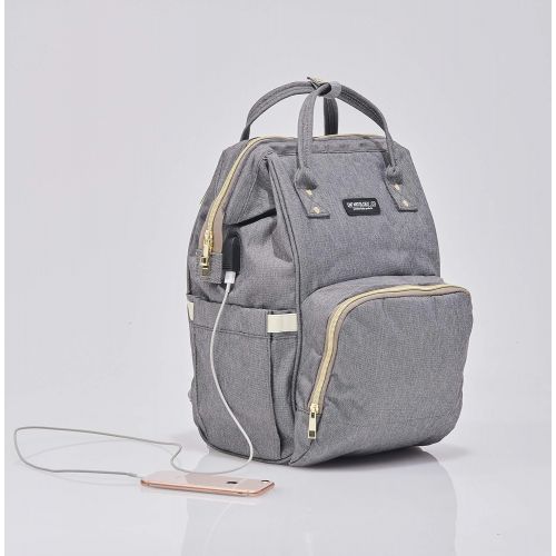  IINFANTOLOGY Baby Diaper Bag - Multi Function Backpack (Grey)