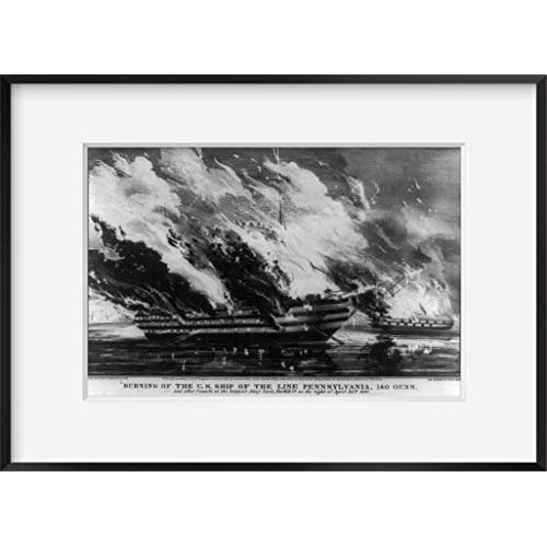  INFINITE PHOTOGRAPHS Photo: Burning of The United States Ship,Pennsylvania,Gosport Navy Yard,Norfolk,VA,1861