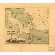 INFINITE PHOTOGRAPHS 1860 map Fort Monroe and Vicinity Showing Entrance to Chesapeake Bay, Norfolk, Portsmouth, Gosport Navy Yard &cSize 22x24 - Ready to Frame Fort MonroeFort Monr