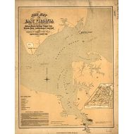 INFINITE PHOTOGRAPHS Vintage 1861 Map of The key to East Virginia showing the exact relative positions of Fortress Monroe, Rip Raps, Newport News, Sewalls [sic] Point, Norfolk, Gosport Navy Yard and ex