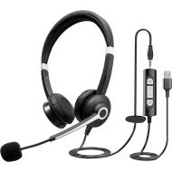 USB Headset with Microphone, INFURTURE Noise Cancelling Computer Headphones, PC Lightweight Comfort 3.5mm/USB Headset, Cell Phone Headset with In-line Control for Call Center Telew