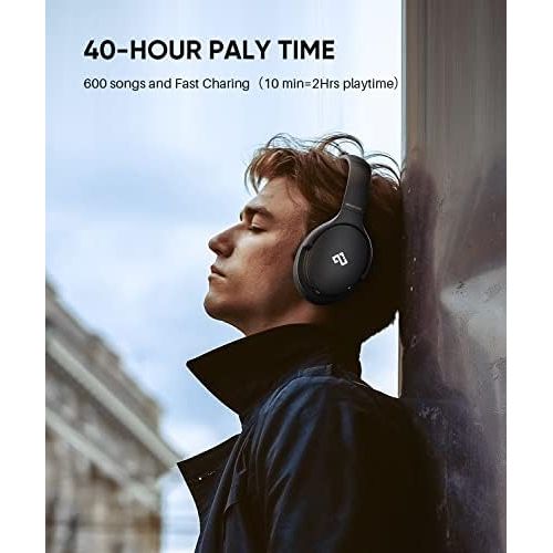  Active Noise Cancelling Headphones, INFURTURE H1 Wireless Over Ear Bluetooth Headphones, Deep Bass Headset, Low Latency, Memory Foam Ear Cups,40H Playtime, for Adults, Kids, TV, Tr