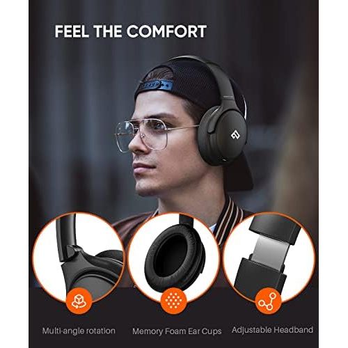  Active Noise Cancelling Headphones, INFURTURE H1 Wireless Over Ear Bluetooth Headphones, Deep Bass Headset, Low Latency, Memory Foam Ear Cups,40H Playtime, for Adults, Kids, TV, Tr