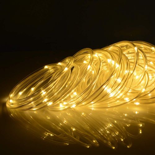  INHDBOX 66ft 200LED Dimmable Rope Lights,UL Plug-in String Night Light, 8 Modes&Timer Control,IP67 Outdoor Decorative Fairy Lighting Mood House/Wedding/Party/Garden (Warm Light)