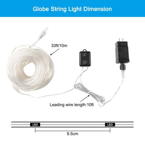  INHDBOX 66ft 200LED Dimmable Rope Lights,UL Plug-in String Night Light, 8 Modes&Timer Control,IP67 Outdoor Decorative Fairy Lighting Mood House/Wedding/Party/Garden (Warm Light)