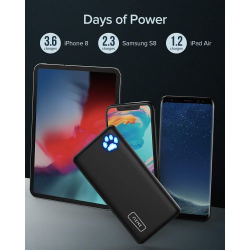  [아마존베스트]INIU Portable Charger, 10000mAh Power Bank, High-Speed 2 USB Ports with Flashlight Battery Pack, Ultra Compact Slim Phone Charger Compatible with iPhone XS X 8 7 6 Samsung Galaxy N