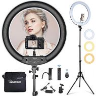 [아마존베스트]Inkeltech 21inch Ring Light with Tripod and Phone Holder, 3000K-6000K Dimmable Bi-Color LED Light Ring for Makeup, Selfie, Vlog, YouTube Video, Camera - Control with Remote