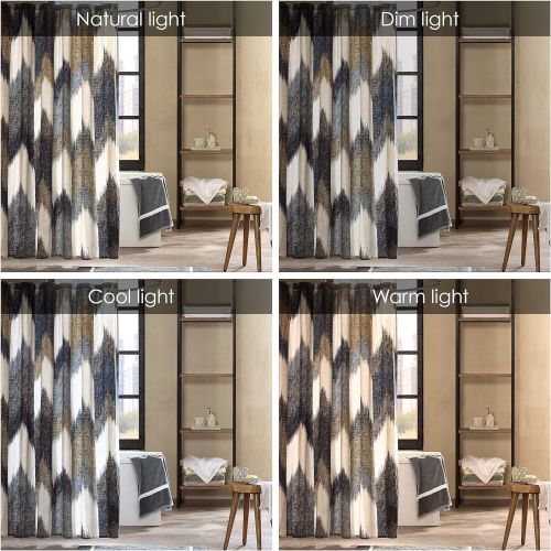  INK+IVY Alpine Shower Curtain Cotton Printed Modern Abstract Pattern Machine Washable Home Bathroom Decorations, 72x72, Navy