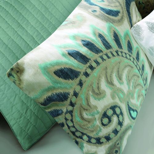  Ink+Ivy Mira Duvet Cover King Size - Teal , Paisley Duvet Cover Set  3 Piece  100% Cotton Light Weight Bed Comforter Covers