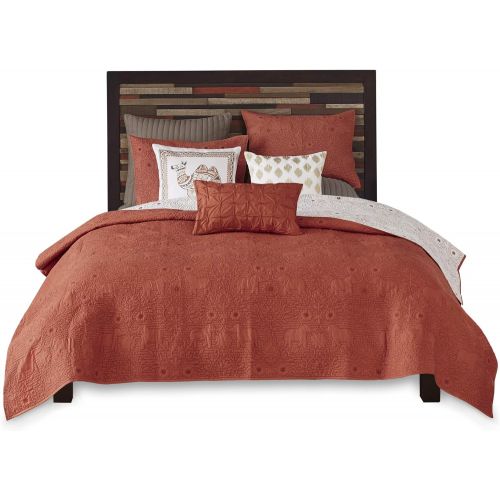 Ink+Ivy II13-611 Quilted Coverlet, Coral