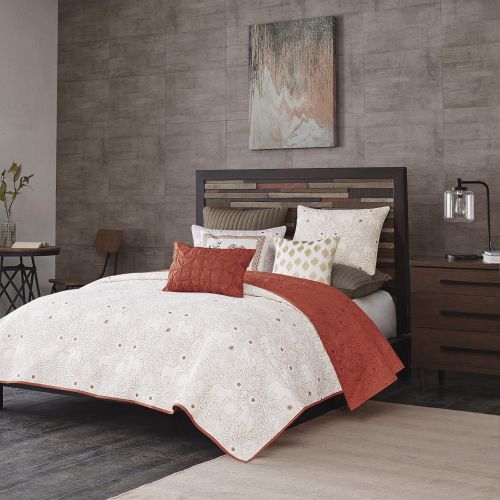  Ink+Ivy II13-611 Quilted Coverlet, Coral