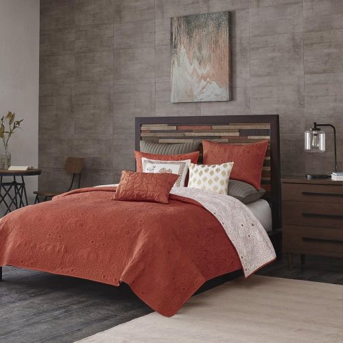  Ink+Ivy II13-611 Quilted Coverlet, Coral