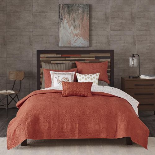  Ink+Ivy II13-611 Quilted Coverlet, Coral