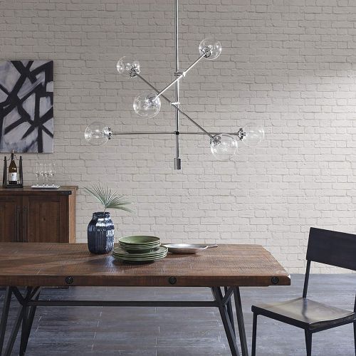  Ink+Ivy Cyrus Modern Brass Industrial Chandelier , 6 Bulb Sputnik Dining Room Lighting Fixtures Hanging Ceiling Light , Gold