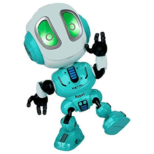  [아마존베스트]INLAIER Mini Talking Robot Toys Robots Toy for Kids, Boys, Girls Metal Talking Robot Kit Bright LED Toys Interactive Voice Changer Robot Travel Toys (Blue)