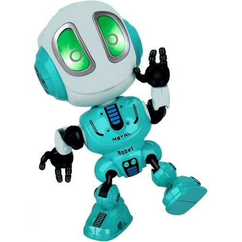  [아마존베스트]INLAIER Mini Talking Robot Toys Robots Toy for Kids, Boys, Girls Metal Talking Robot Kit Bright LED Toys Interactive Voice Changer Robot Travel Toys (Blue)