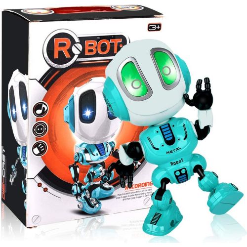  [아마존베스트]INLAIER Mini Talking Robot Toys Robots Toy for Kids, Boys, Girls Metal Talking Robot Kit Bright LED Toys Interactive Voice Changer Robot Travel Toys (Blue)