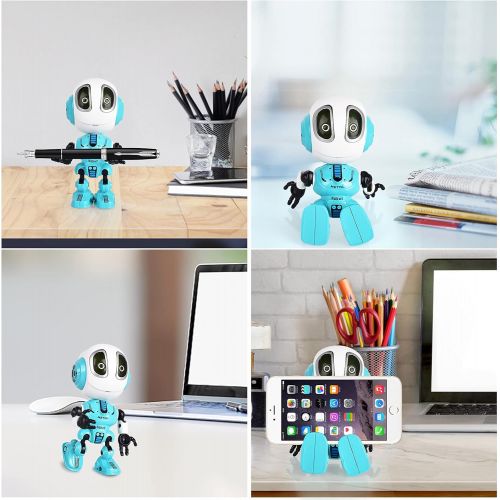  [아마존베스트]INLAIER Mini Talking Robot Toys Robots Toy for Kids, Boys, Girls Metal Talking Robot Kit Bright LED Toys Interactive Voice Changer Robot Travel Toys (Blue)