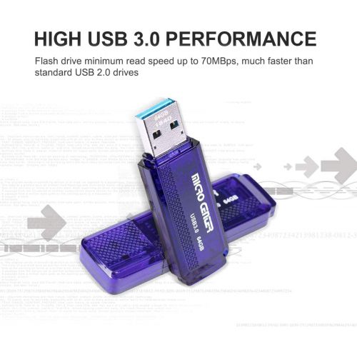  INLAND Micro Center SuperSpeed 2 Pack 64GB USB 3.0 Flash Drive Gum Size Memory Stick Thumb Drive Data Storage Jump Drive (64G 2-Pack)