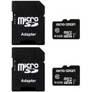 INLAND Micro Center 16GB Class 10 Micro SDHC Flash Memory Card with Adapter for Mobile Device Storage Phone, Tablet, Drone & Full HD Video Recording - 80MB/s UHS-I, C10, U1 (2 Pack)