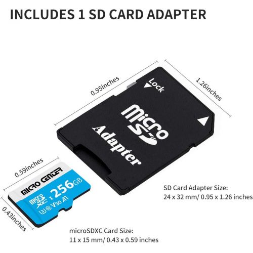  INLAND Micro Center Premium 256GB microSDXC Card, Nintendo-Switch Compatible Micro SD Card, UHS-I C10 U3 V30 4K UHD Video A1 Flash Memory Card with Adapter (256GB)