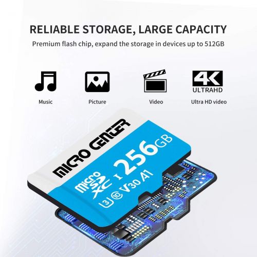  INLAND Micro Center Premium 256GB microSDXC Card, Nintendo-Switch Compatible Micro SD Card, UHS-I C10 U3 V30 4K UHD Video A1 Flash Memory Card with Adapter (256GB)