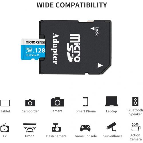  INLAND Micro Center Premium 128GB microSDXC Card, Nintendo-Switch Compatible Micro SD Card, UHS-I C10 U3 V30 4K UHD Video A1 Flash Memory Card with Adapter (128GB)