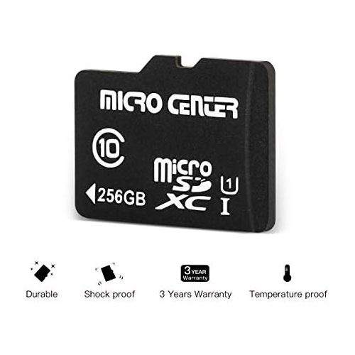  INLAND Micro Center 256GB Class 10 MicroSDXC Flash Memory Card with Adapter for Mobile Device Storage Phone, Tablet, Drone & Full HD Video Recording - 80MB/s UHS-I, C10, U1 (1 Pack)