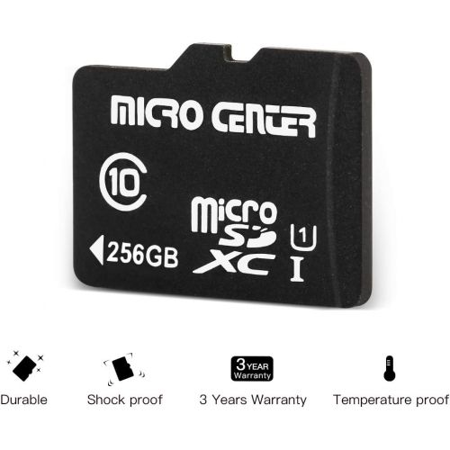  INLAND Micro Center 256GB Class 10 MicroSDXC Flash Memory Card with Adapter for Mobile Device Storage Phone, Tablet, Drone & Full HD Video Recording - 80MB/s UHS-I, C10, U1 (1 Pack)