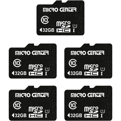  INLAND Micro Center 32GB Class 10 Micro SDHC Flash Memory Card with Adapter for Mobile Device Storage Phone, Tablet, Drone & Full HD Video Recording - 80MB/s UHS-I, C10, U1 (5 Pack)