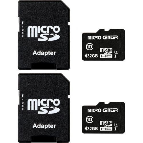  INLAND Micro Center 32GB Class 10 Micro SDHC Flash Memory Card with Adapter for Mobile Device Storage Phone, Tablet, Drone & Full HD Video Recording - 80MB/s UHS-I, C10, U1 (2 Pack)