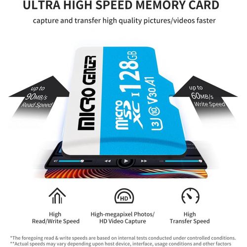  INLAND Micro Center 128GB microSDXC Card 2 Pack, Nintendo-Switch Compatible Flash Memory Card, UHS-I C10 U3 V30 4K UHD Video A1 R/W Speed up to 90/60 MB/s Micro SD Card with Adapter (128G