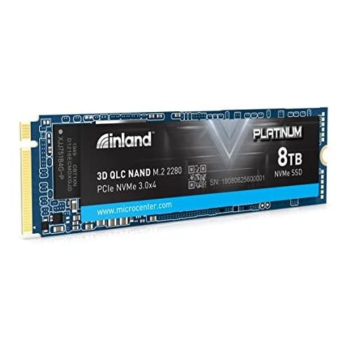  Inland Platinum 8TB NVMe SSD M.2 2280 PCIe Gen 3.0x4 3D NAND Internal Solid State Drive, R/W up to 3300/3,000 MB/s, 1800 TBW, PCIe Express 3.1 and NVMe 1.3 Compatible, Utimate Gami