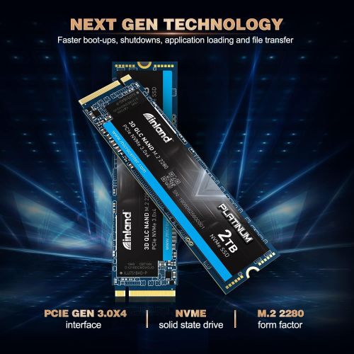  [아마존베스트]Inland Platinum 2TB SSD NVMe PCIe Gen 3.0x4 M.2 2280 3D NAND Internal Solid State Drive, PCIe Express 3.1 and NVMe 1.3 Compatible, Ultimate Gaming Solutions for PC Computer Laptops