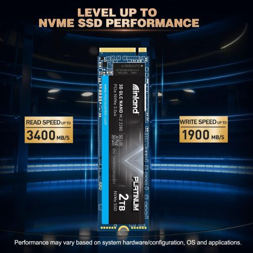  [아마존베스트]Inland Platinum 2TB SSD NVMe PCIe Gen 3.0x4 M.2 2280 3D NAND Internal Solid State Drive, PCIe Express 3.1 and NVMe 1.3 Compatible, Ultimate Gaming Solutions for PC Computer Laptops