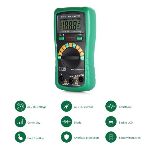  [아마존 핫딜]  [아마존핫딜]INLIFE InLife Digital Multimeter Strompruefer Spannungsmesser mit Sicherheitsschutz, Auto-Off-Funktion und Hintergrundbeleuchtung