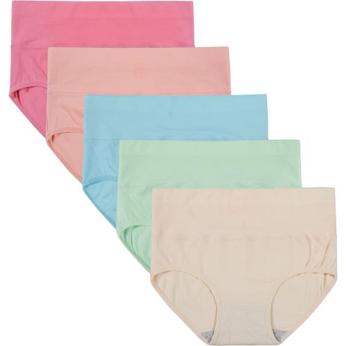  INNERSY Womens High Waisted Underwear Cotton Panties Regular & Plus Size Multipack