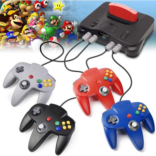  [아마존베스트]2 Pack N64 Controller, iNNEXT Classic Wired N64 64-bit Game pad Joystick for Ultra 64 Video Game Console N64 System (Black)