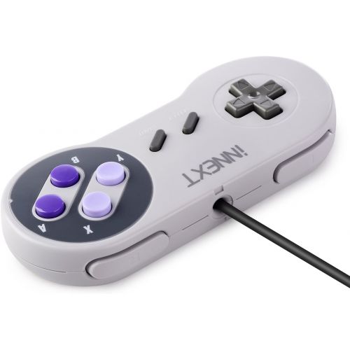  [아마존베스트]INNEXT 2 Pack SNES Retro USB Super Controller Gamepad Joystick, USB PC Super Classic Controller Joypad Gamestick for Windows PC MAC Linux Raspberry Pi 3 Sega Genesis Higan Grey/Purple