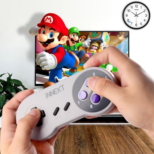  [아마존베스트]INNEXT 2 Pack SNES Retro USB Super Controller Gamepad Joystick, USB PC Super Classic Controller Joypad Gamestick for Windows PC MAC Linux Raspberry Pi 3 Sega Genesis Higan Grey/Purple