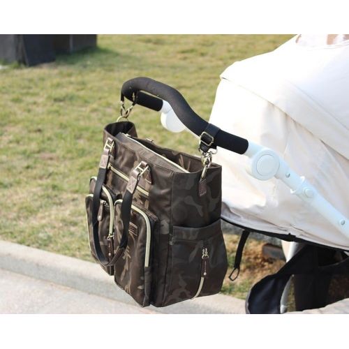  INNO STAGE Diaper Tote Bag for Father Mother with Waterproof Changing Mat and Stroller Straps, Best Stylish Mommy Handbags for Kids Nappy Baby Shower