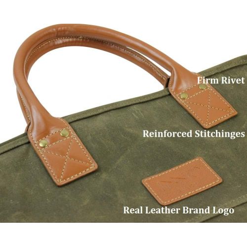  [아마존 핫딜] [아마존핫딜]INNO STAGE Heavy Duty Wax Canvas Log Carrier Tote,Large Fire Wood Bag,Durable Firewood Holder,Fireplace Wood Stove Accessories Storage Bag - Green