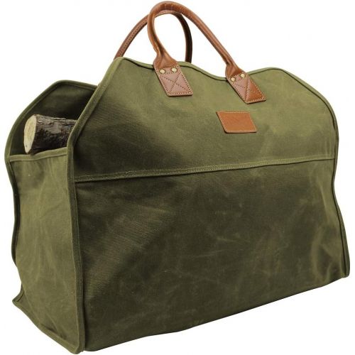  [아마존 핫딜] [아마존핫딜]INNO STAGE Heavy Duty Wax Canvas Log Carrier Tote,Large Fire Wood Bag,Durable Firewood Holder,Fireplace Wood Stove Accessories Storage Bag - Green