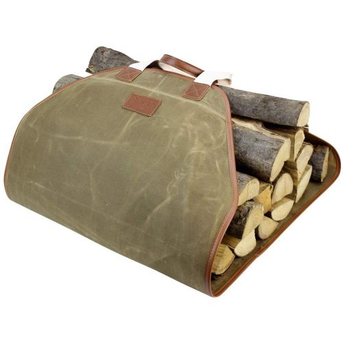  [아마존 핫딜] [아마존핫딜]INNO STAGE Canvas Log Carrier Bag,Durable Wood Tote,Fireplace Stove Accessories,Extra Large Firewood Holder with Handles for Camping Khaki