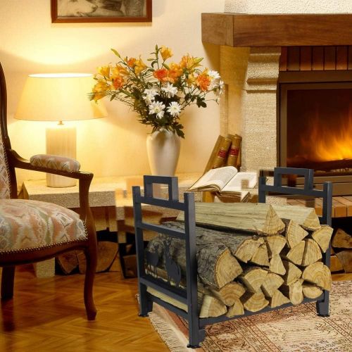  [아마존핫딜][아마존 핫딜] INNO STAGE Firewood Log Rack, Wrought Iron Wood Holder for Fireplace, Heavy Duty Log Storage Bin for Firepit Stove Accessories Indoor Outdoor Carrier - Perfect Construction - No An