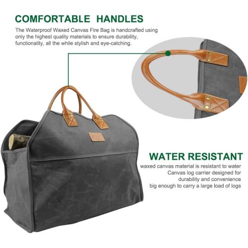  [아마존핫딜][아마존 핫딜] INNO STAGE Waxed Canvas Firewood Log Carrier, Extra Large Storage Tote Bag