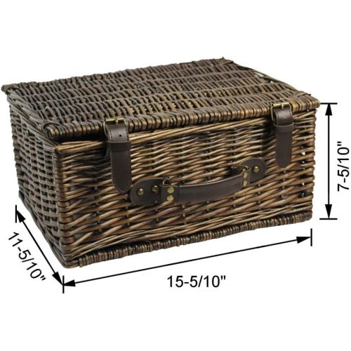  INNO STAGE Wicker Picnic Basket for 2, Picnic Set for 2,Willow Hamper Service Gift Set for Camping and Outdoor Party Best Gift